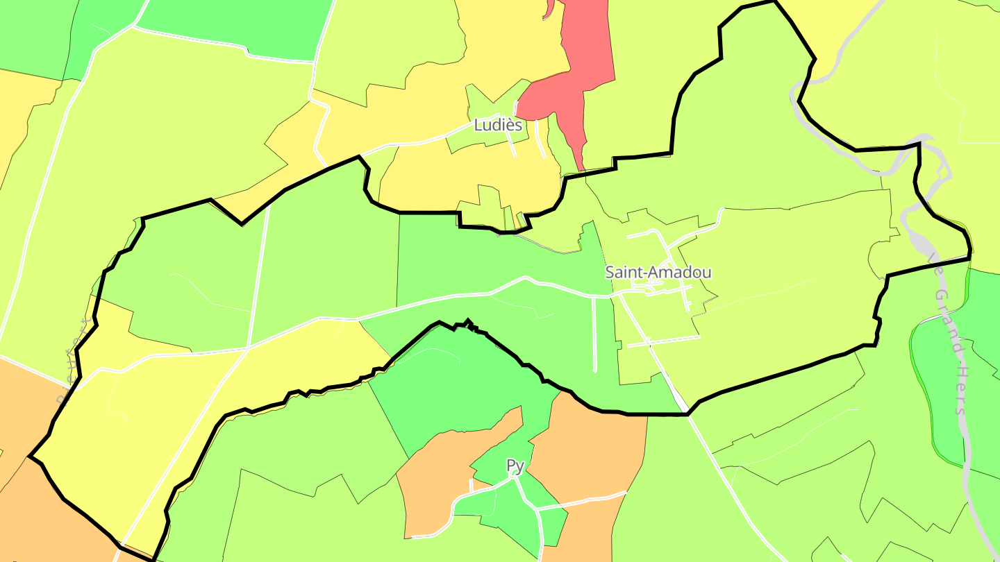 Carte des prix de l'immobilier Saint-Amadou