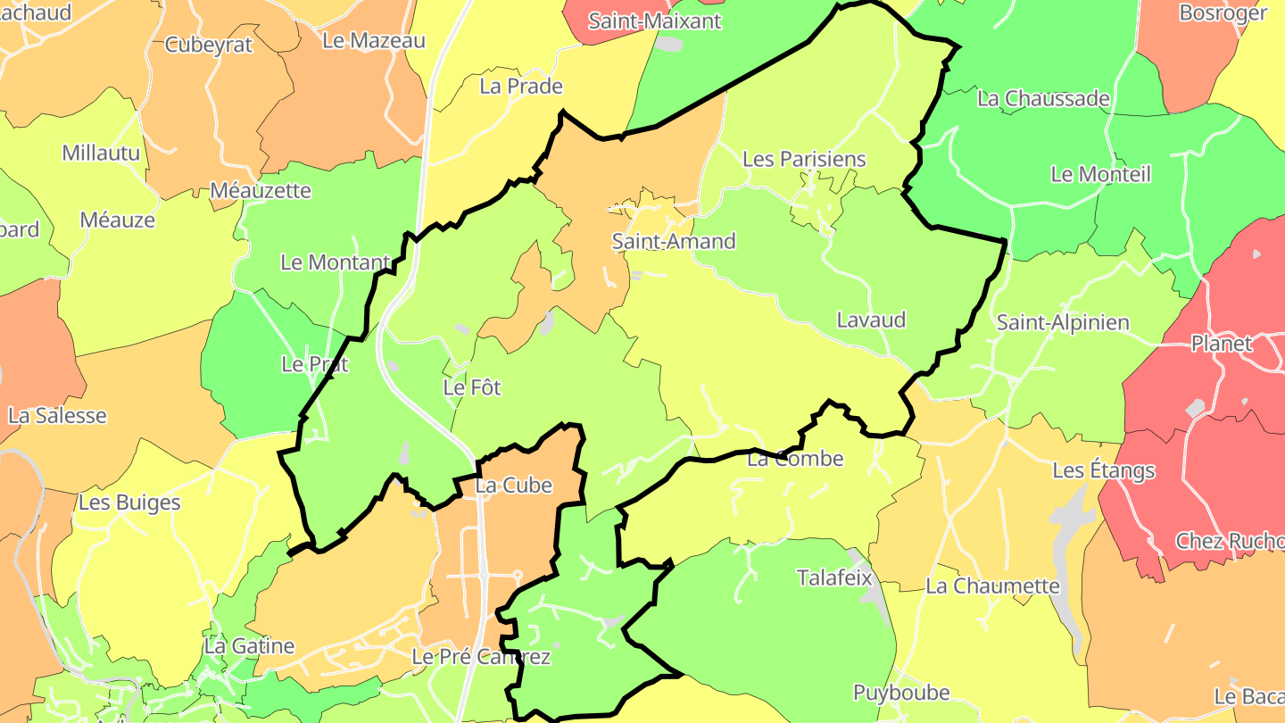 Carte des prix de l'immobilier Saint-Amand
