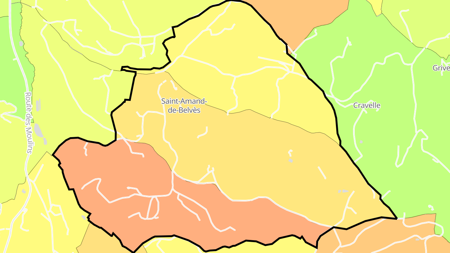 Carte des prix de l'immobilier Saint-Amand-de-Belvès
