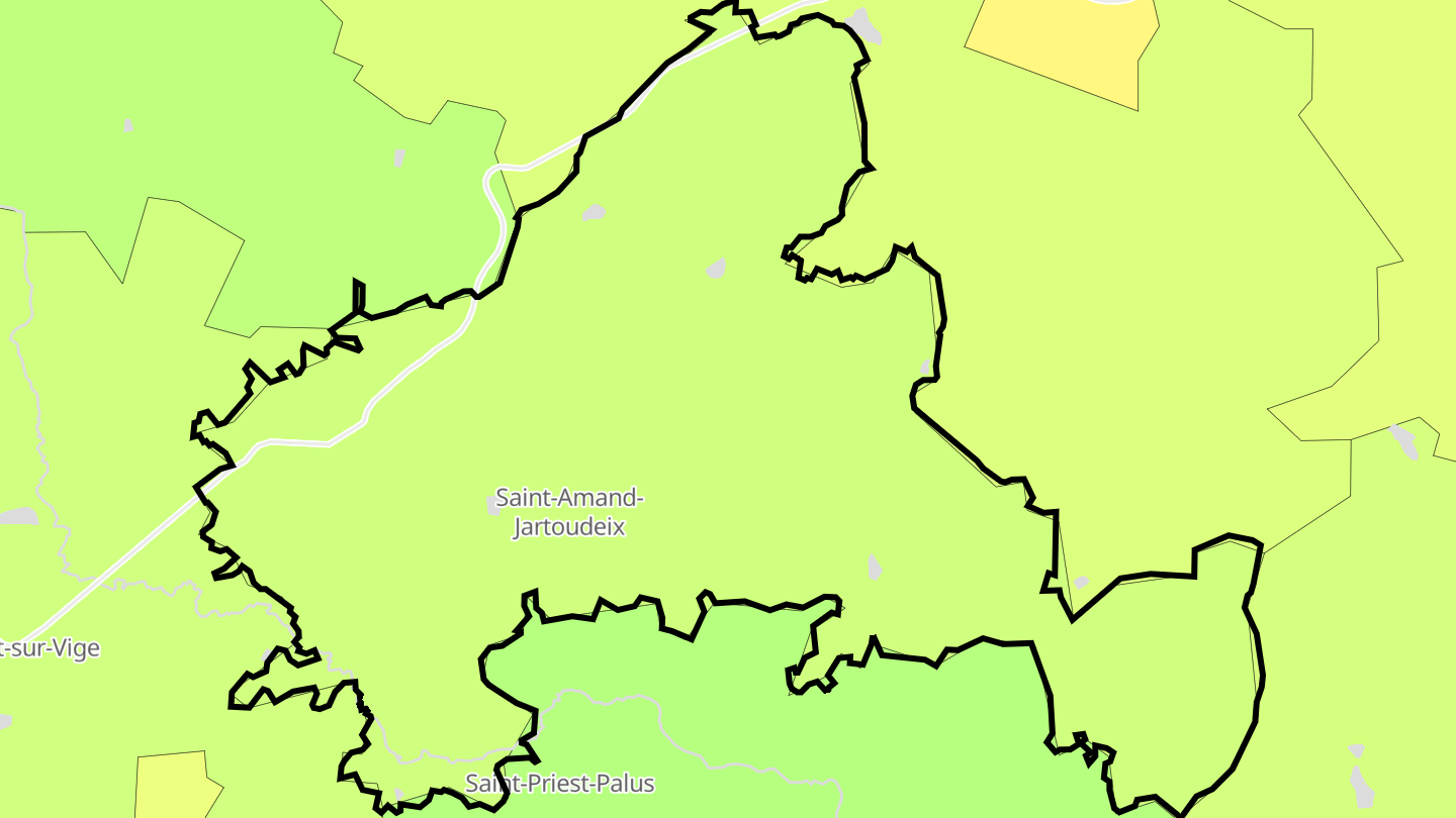 Carte des prix de l'immobilier Saint-Amand-Jartoudeix