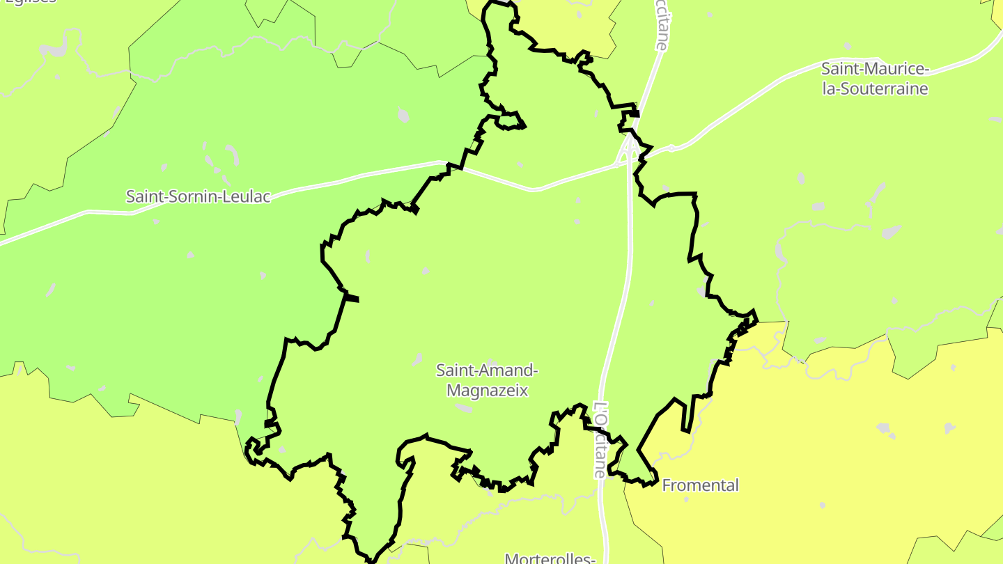 Carte des prix de l'immobilier Saint-Amand-Magnazeix
