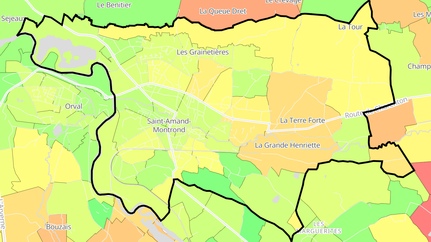 Carte des prix de l'immobilier Saint-Amand-Montrond
