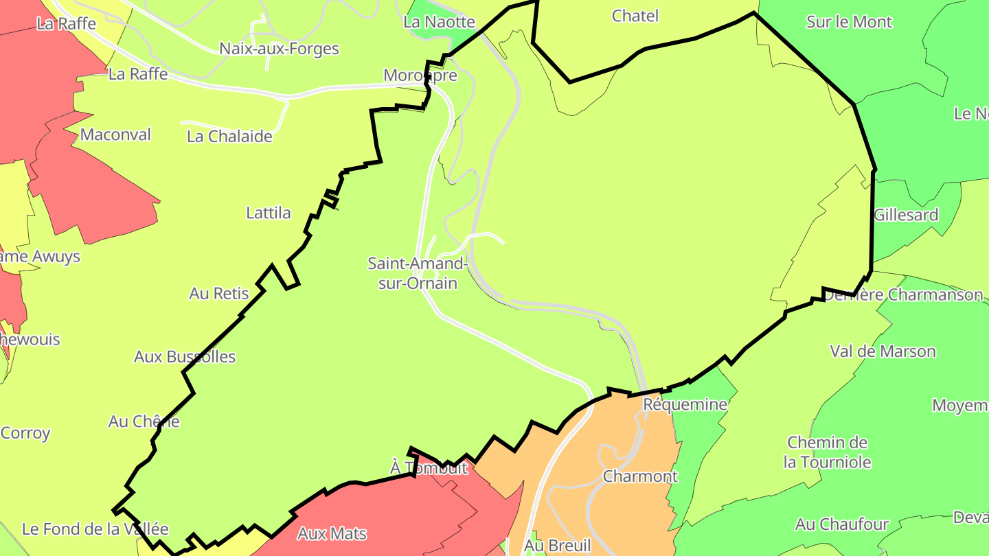 Carte des prix de l'immobilier Saint-Amand-sur-Ornain