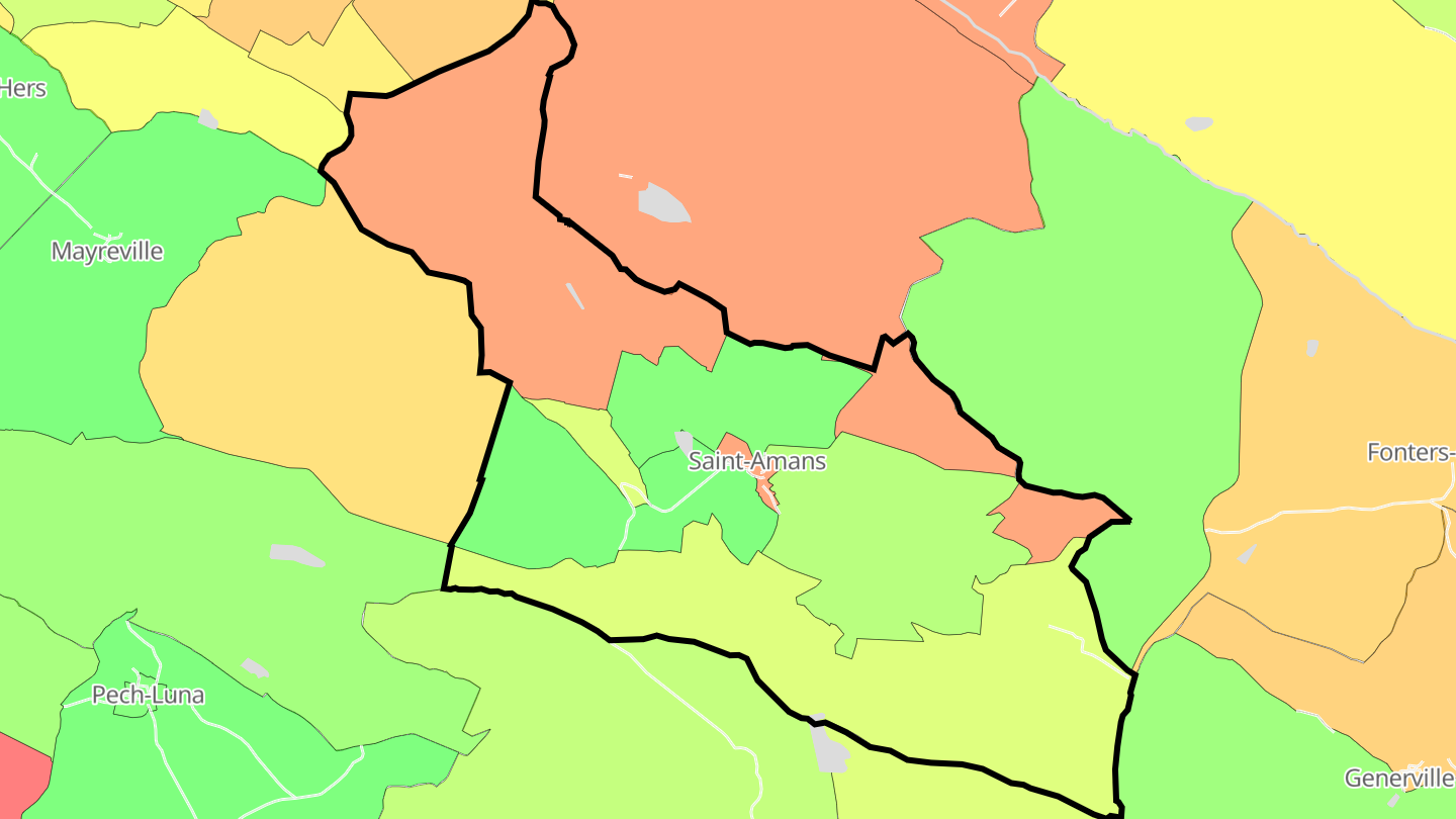 Carte des prix de l'immobilier Saint-Amans