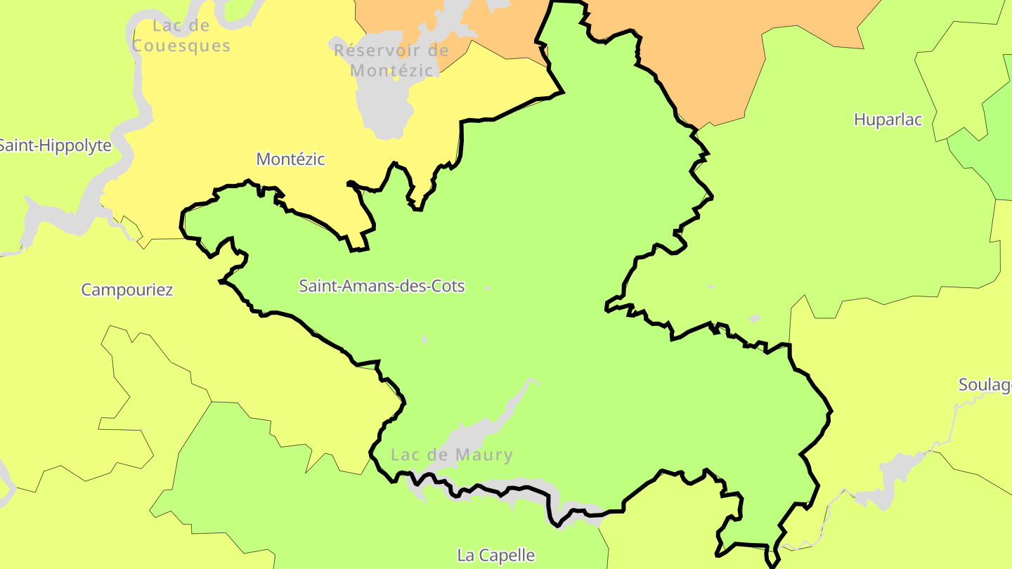 Carte des prix de l'immobilier Saint-Amans-des-Cots