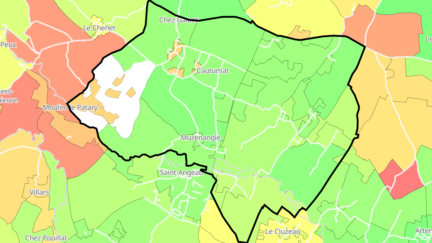 Carte des prix de l'immobilier Saint-Amant-de-Bonnieure
