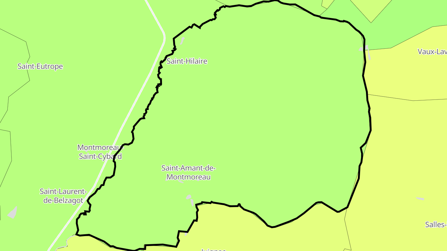 Carte des prix de l'immobilier Saint-Amant-de-Montmoreau