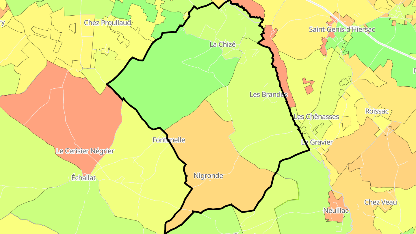 Carte des prix de l'immobilier Saint-Amant-de-Nouère