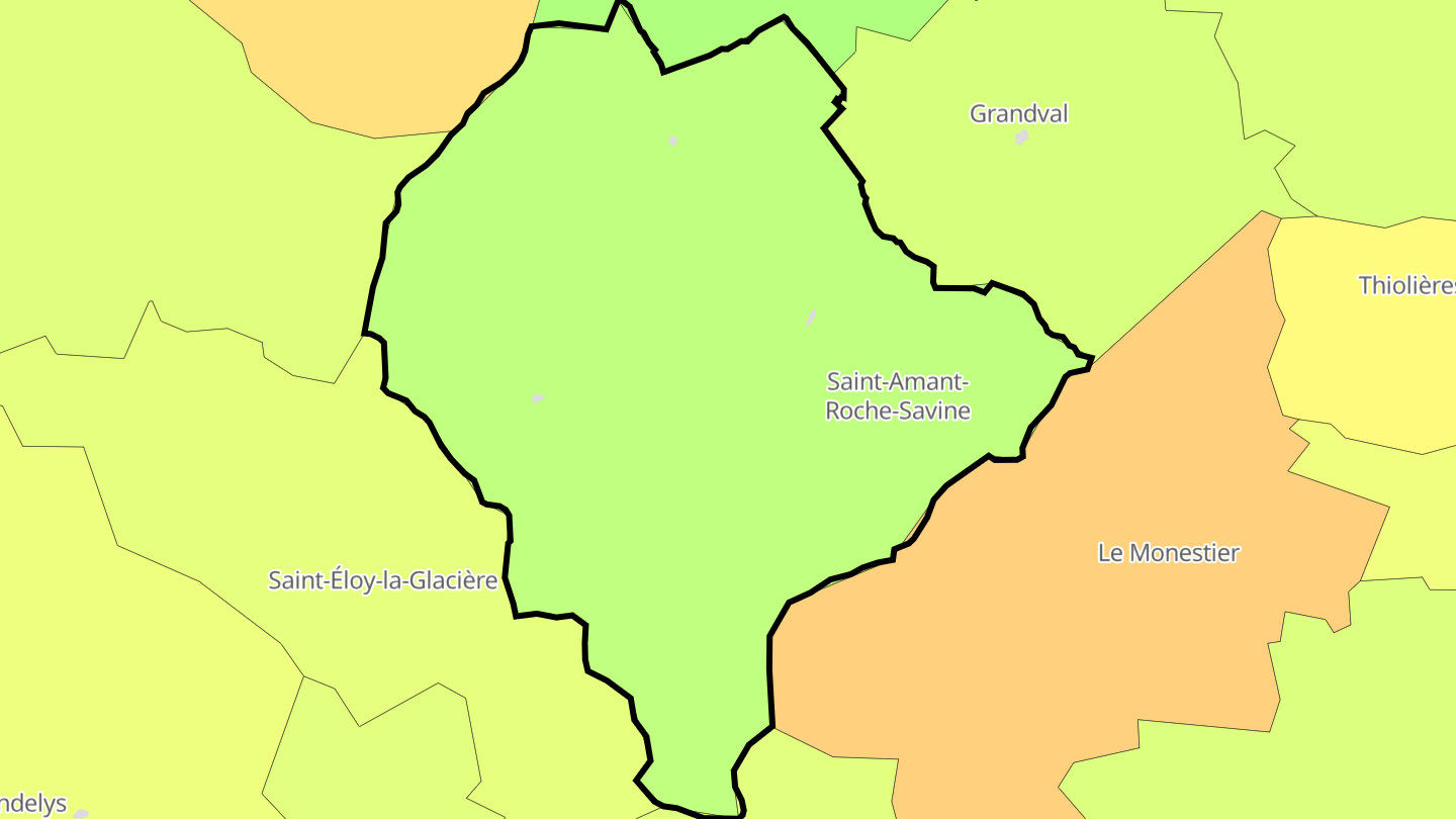 Carte des prix de l'immobilier Saint-Amant-Roche-Savine
