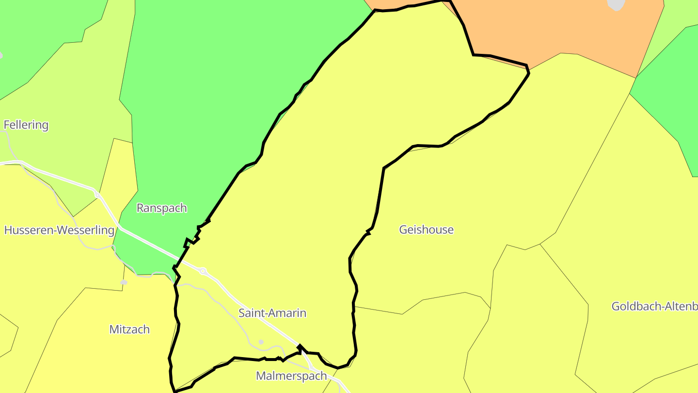 Carte des prix de l'immobilier Saint-Amarin