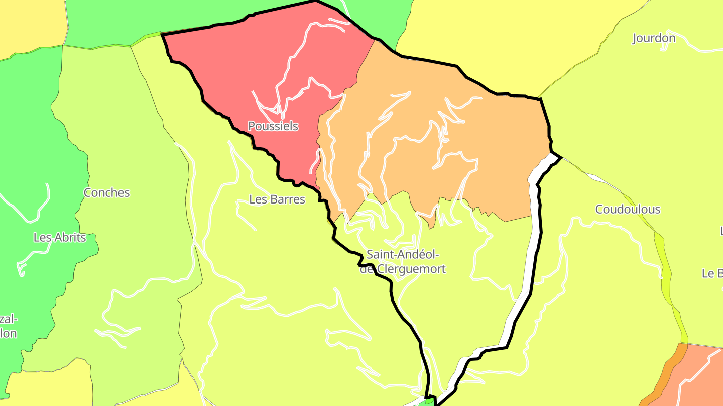 Carte des prix de l'immobilier Saint-Andéol-de-Clerguemort
