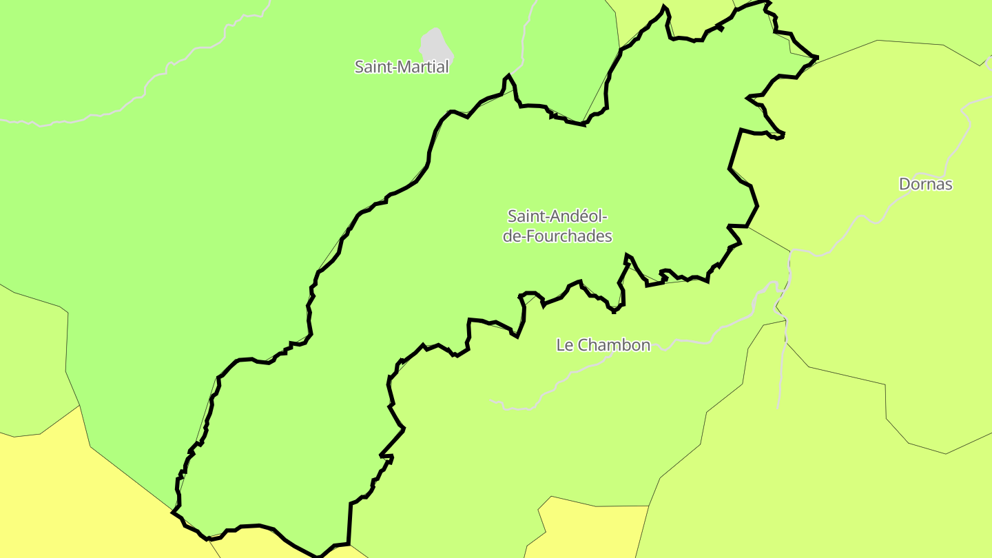 Carte des prix de l'immobilier Saint-Andéol-de-Fourchades