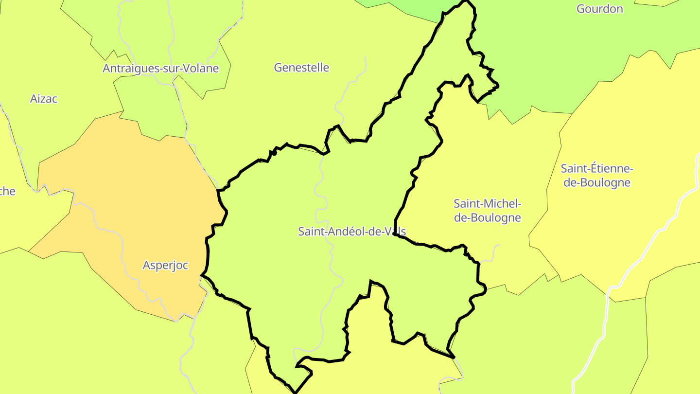Carte des prix de l'immobilier Saint-Andéol-de-Vals