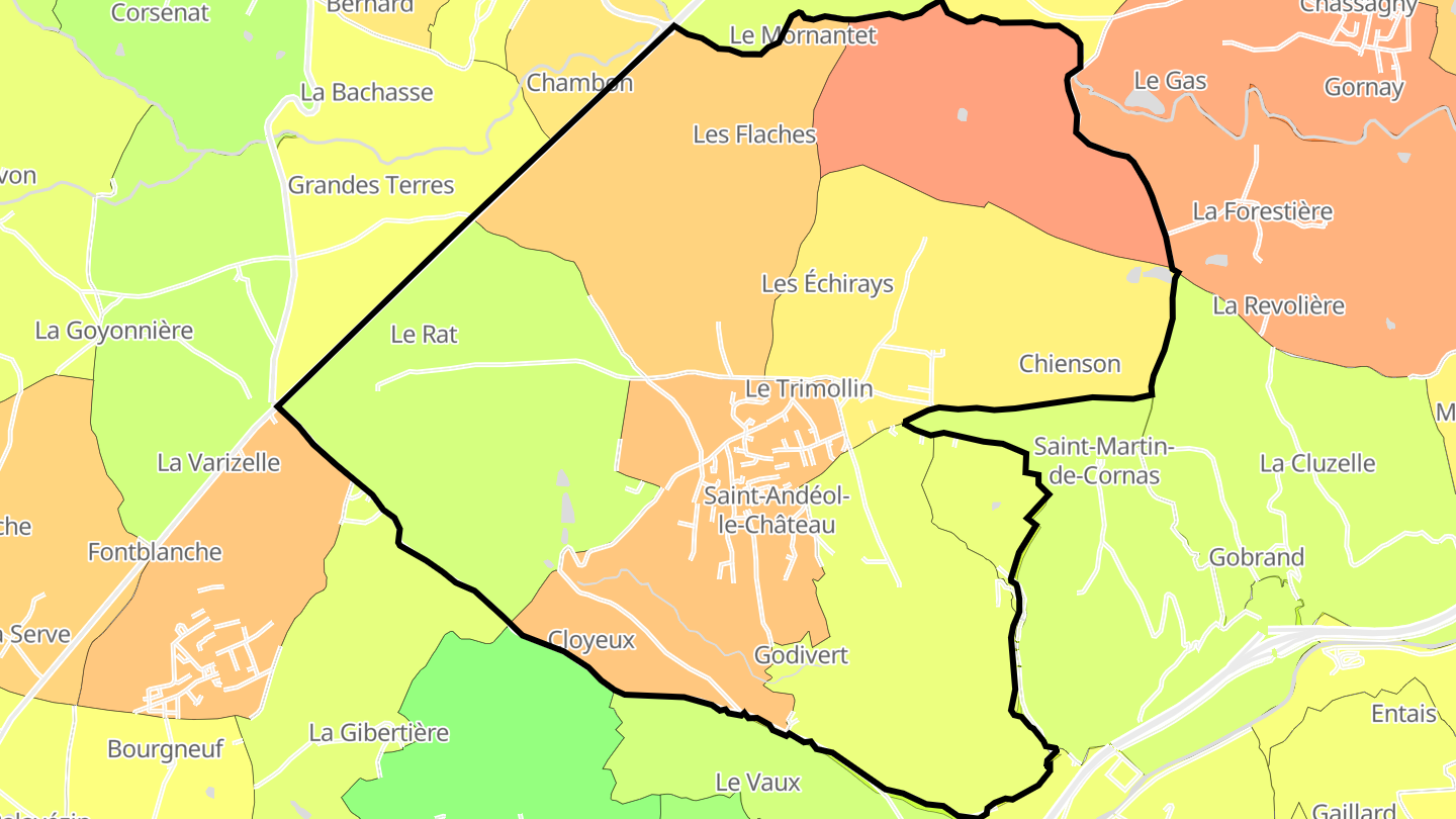 Carte des prix de l'immobilier Saint-Andéol-le-Château
