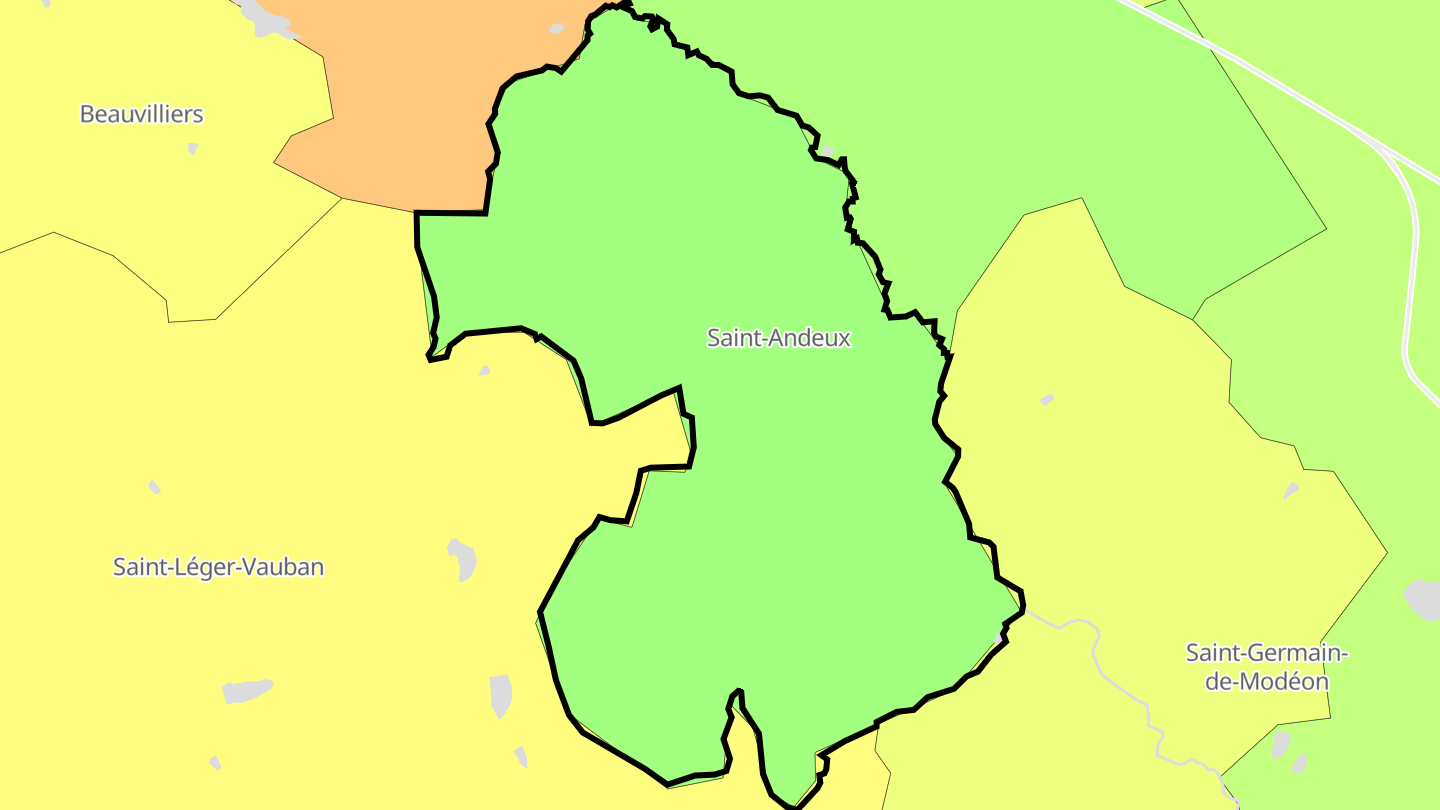 Carte des prix de l'immobilier Saint-Andeux