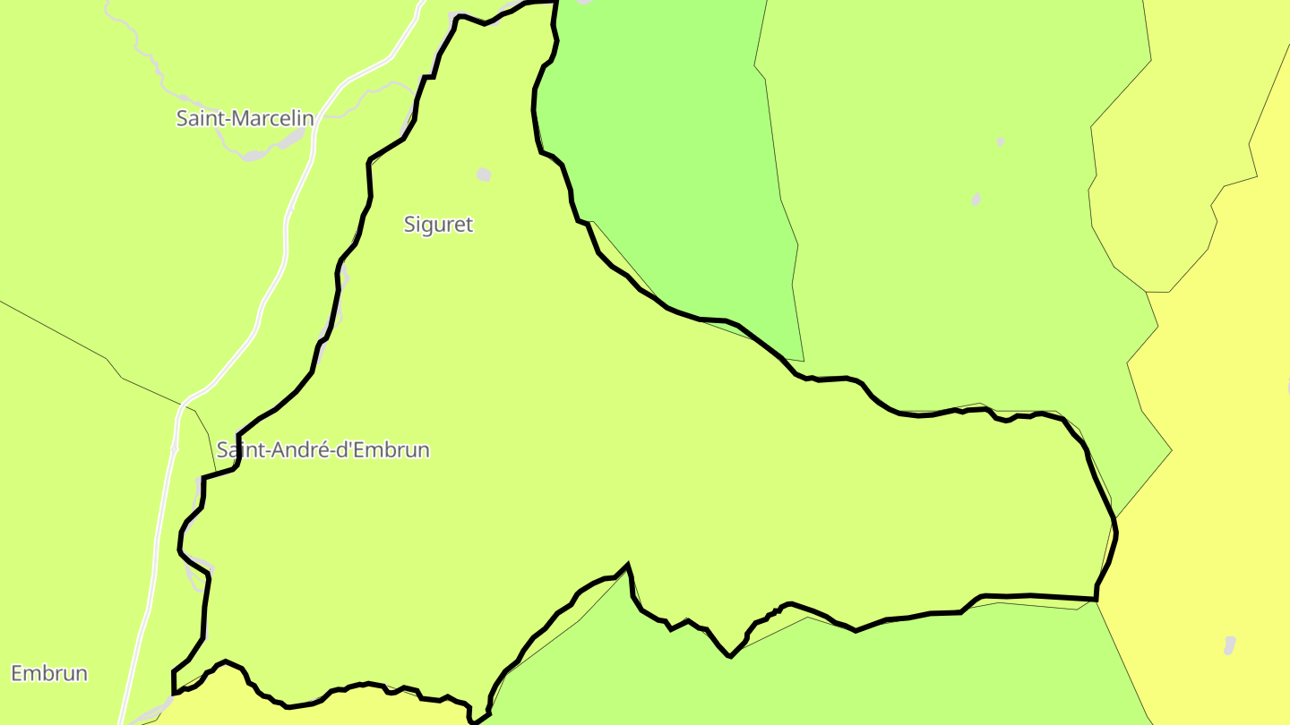 Carte des prix de l'immobilier Saint-André-d'Embrun