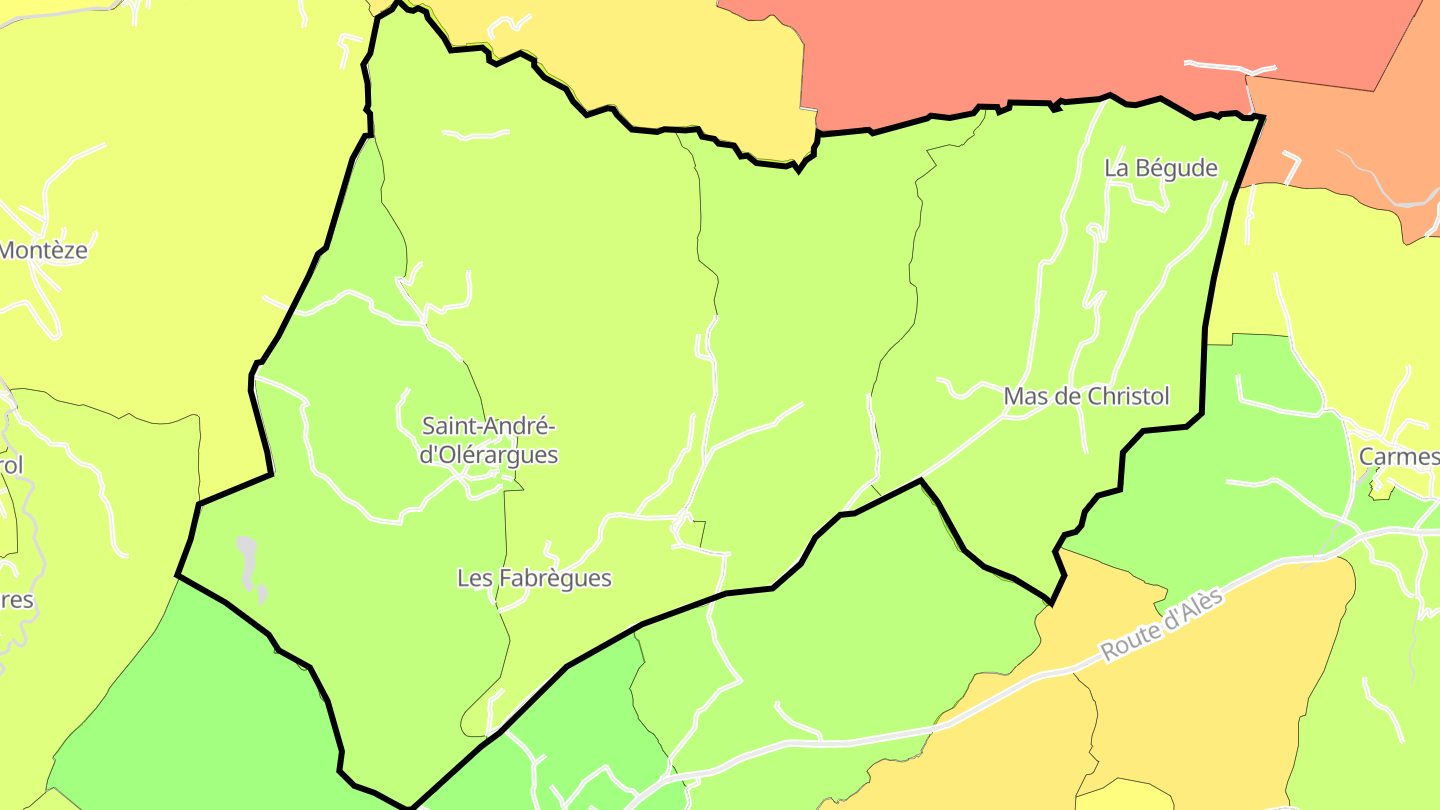 Carte des prix de l'immobilier Saint-André-d'Olérargues