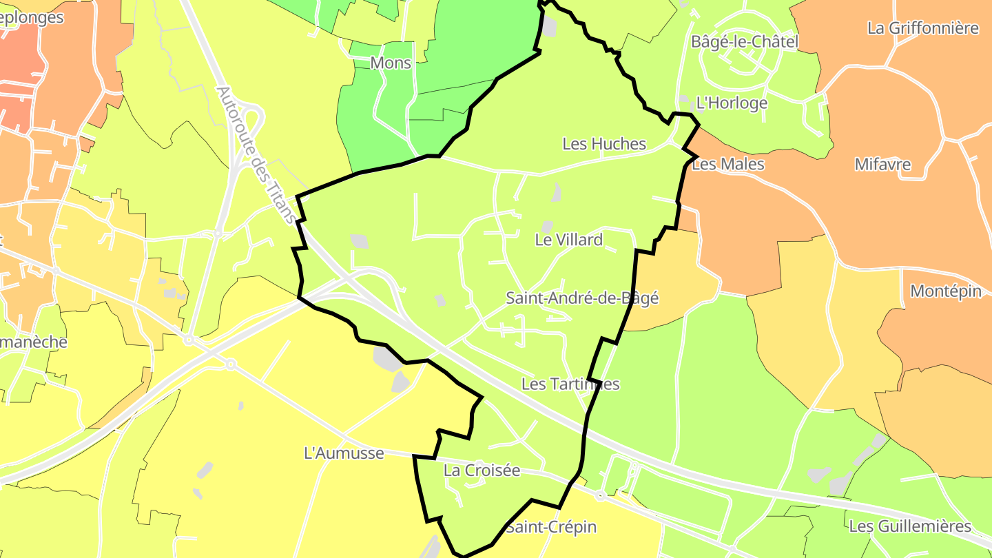 Carte des prix de l'immobilier Saint-André-de-Bâgé