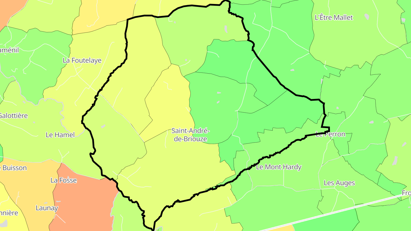 Carte des prix de l'immobilier Saint-André-de-Briouze