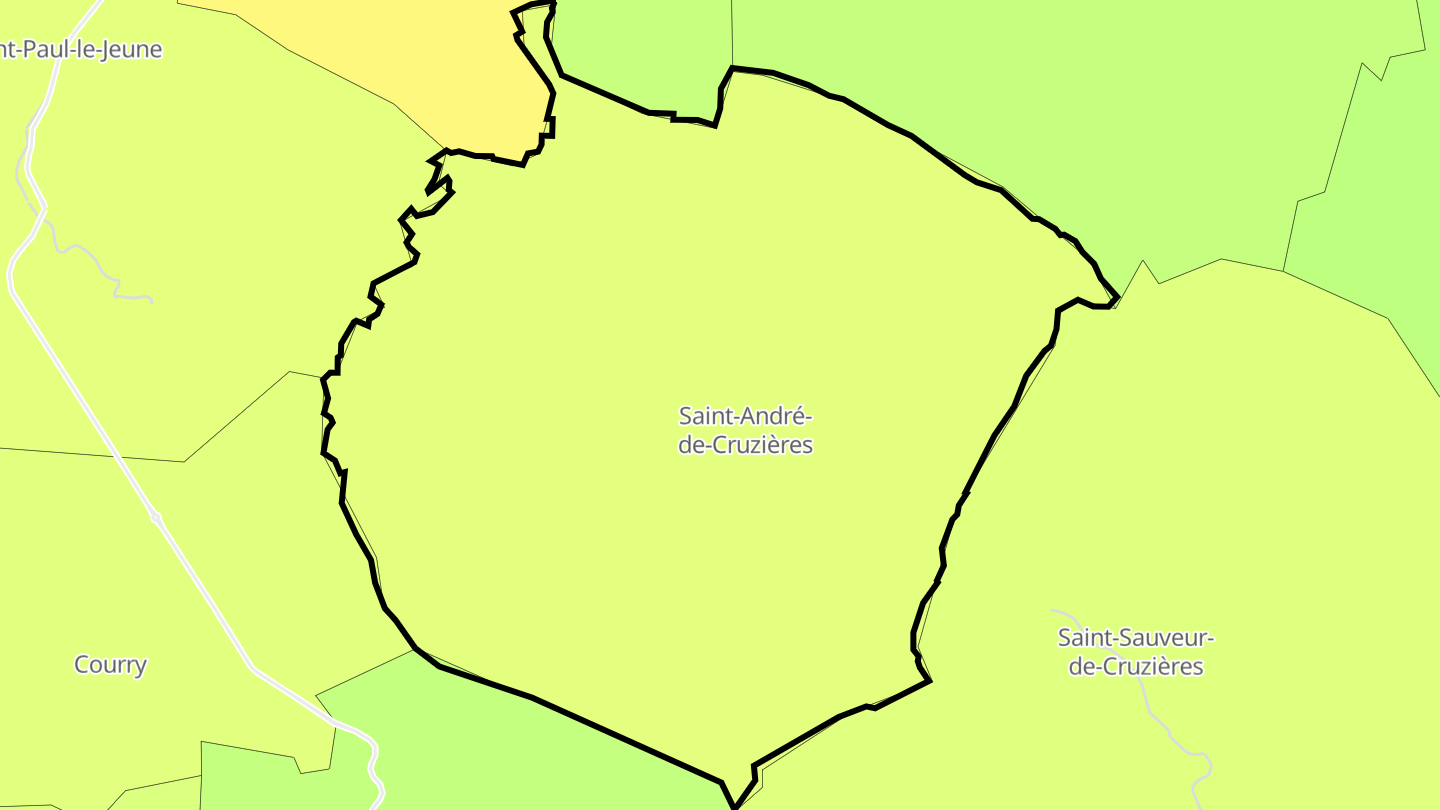 Carte des prix de l'immobilier Saint-André-de-Cruzières