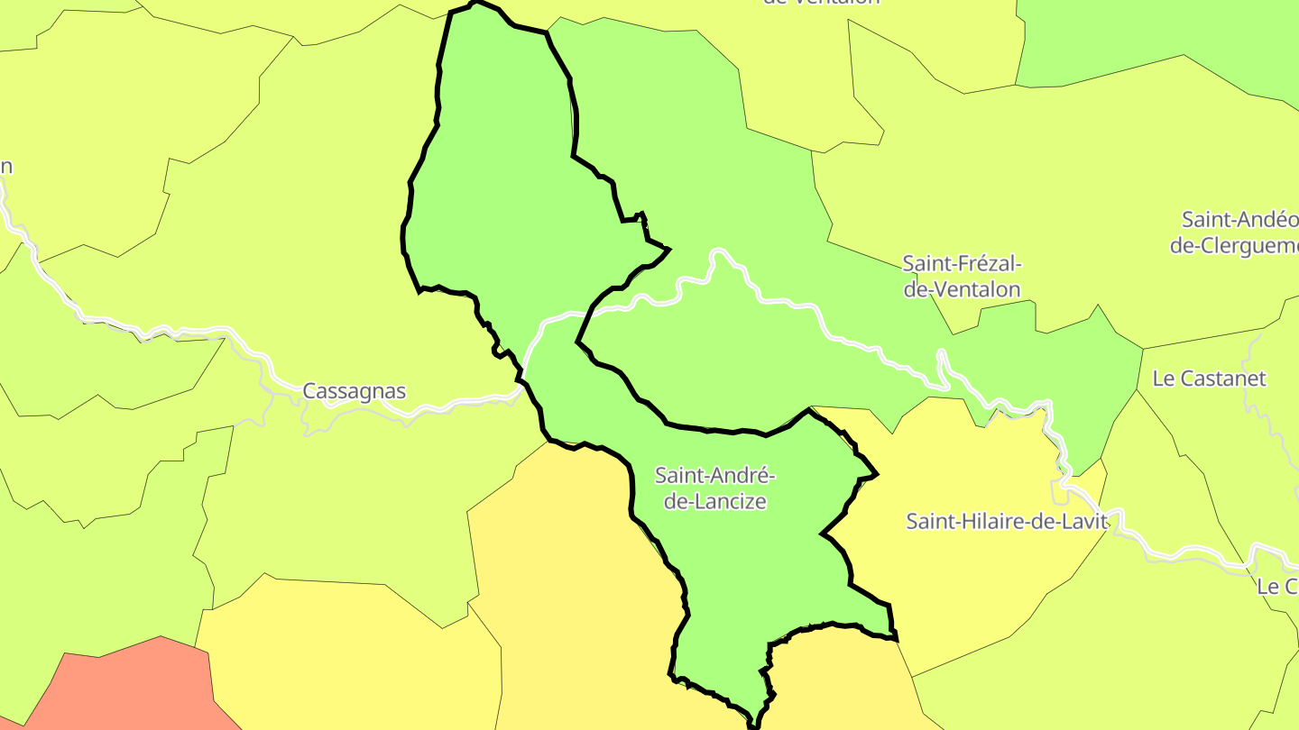 Carte des prix de l'immobilier Saint-André-de-Lancize