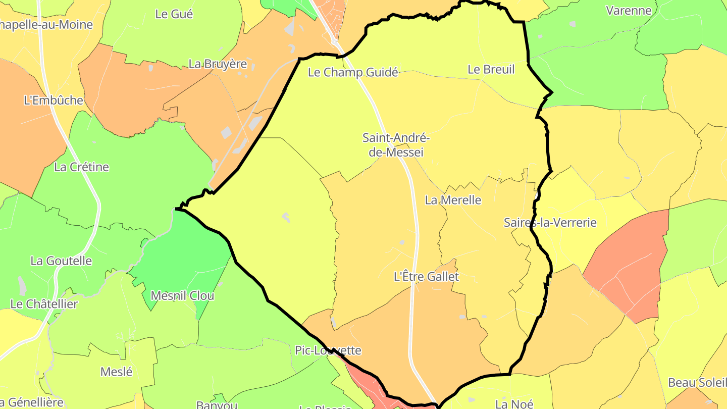 Carte des prix de l'immobilier Saint-André-de-Messei