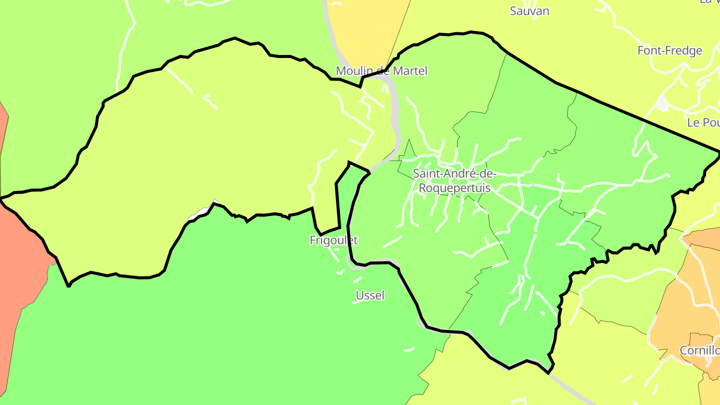 Carte des prix de l'immobilier Saint-André-de-Roquepertuis