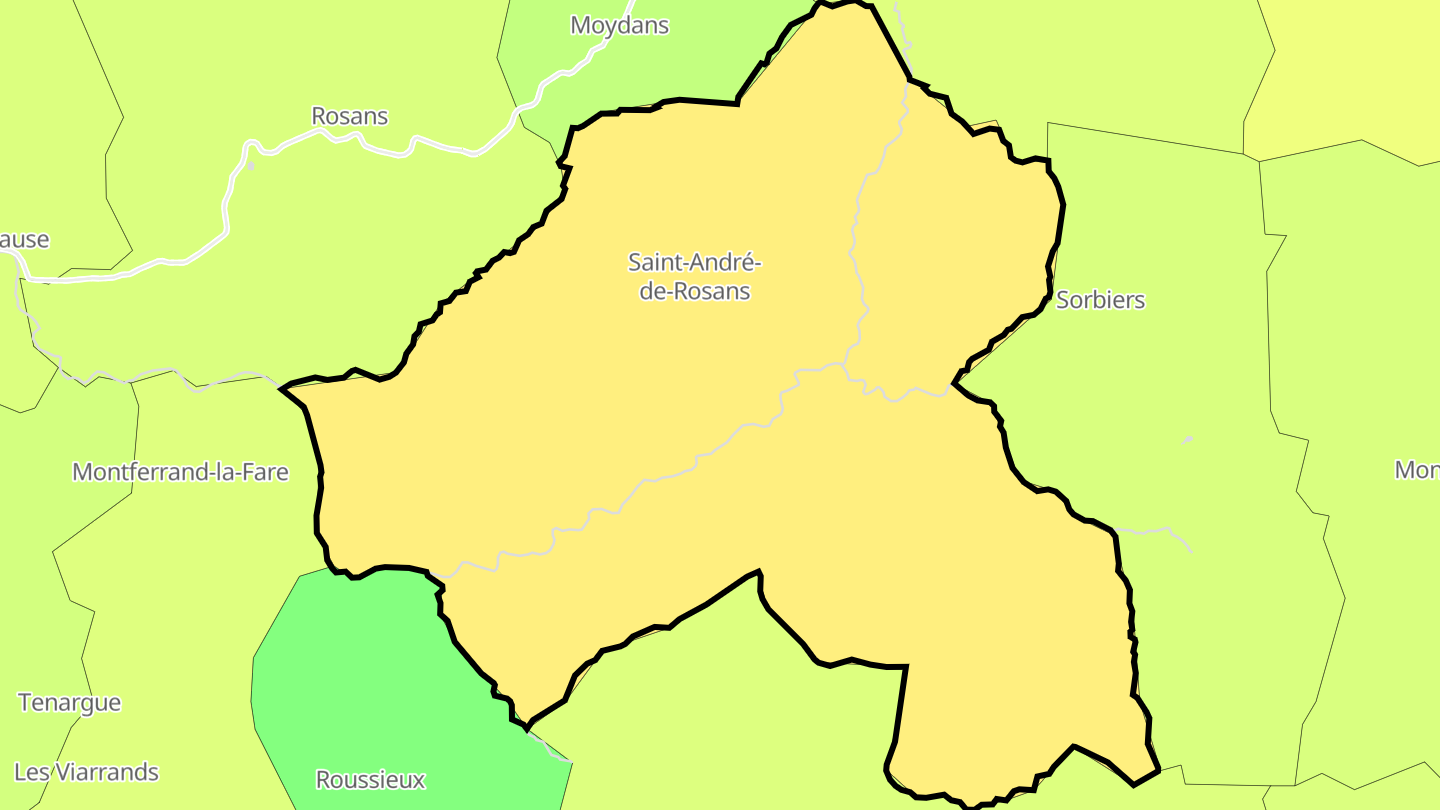 Carte des prix de l'immobilier Saint-André-de-Rosans