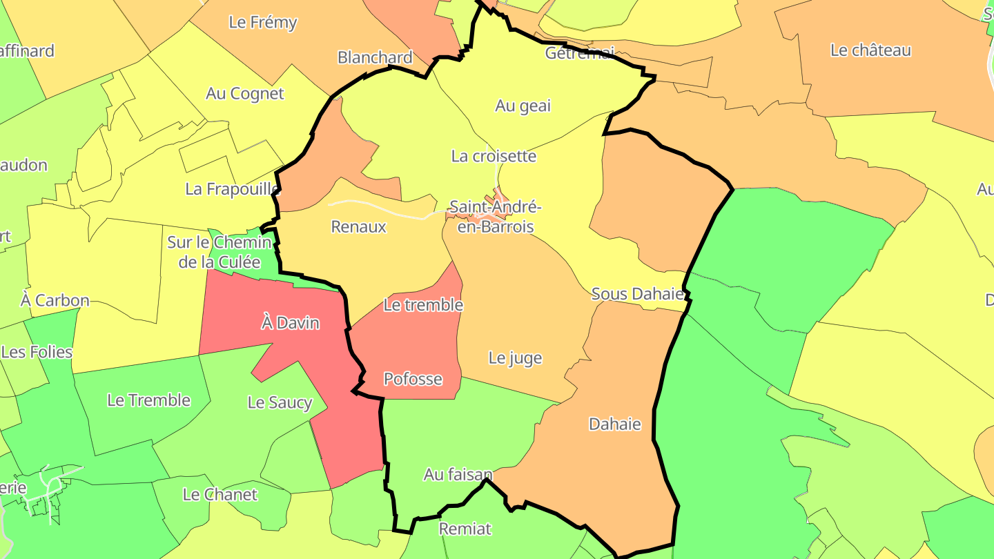 Carte des prix de l'immobilier Saint-André-en-Barrois