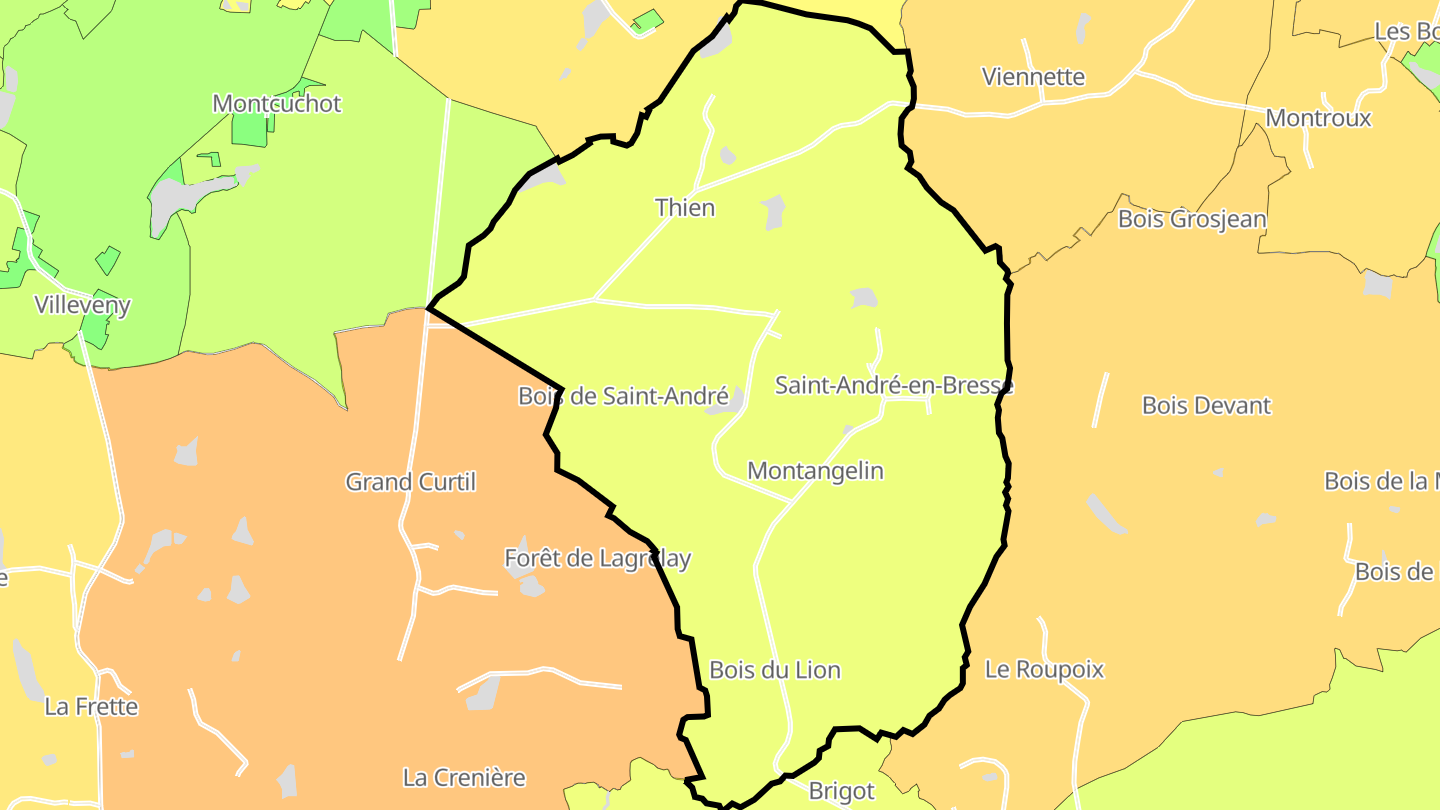 Carte des prix de l'immobilier Saint-André-en-Bresse