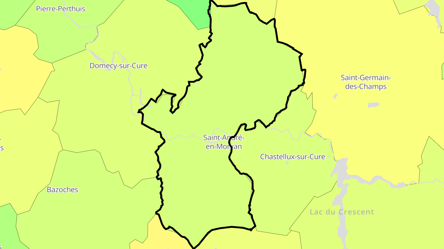 Carte des prix de l'immobilier Saint-André-en-Morvan