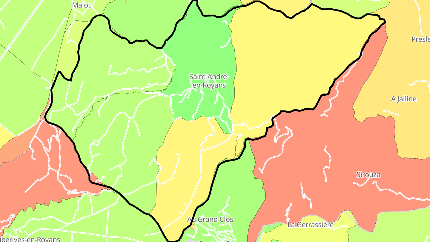 Carte des prix de l'immobilier Saint-André-en-Royans