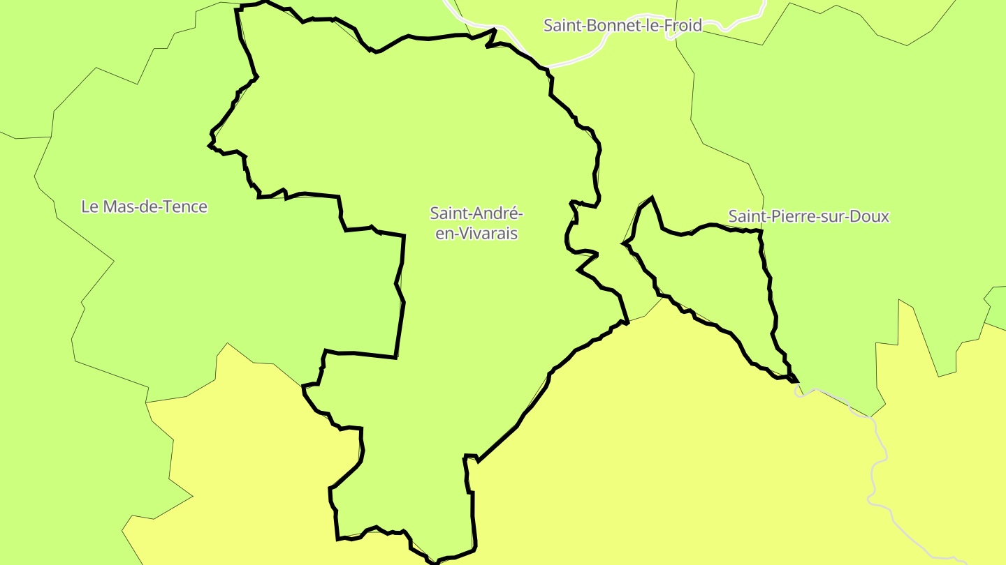 Carte des prix de l'immobilier Saint-André-en-Vivarais