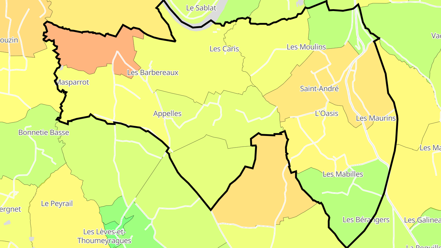 Carte des prix de l'immobilier Saint-André-et-Appelles