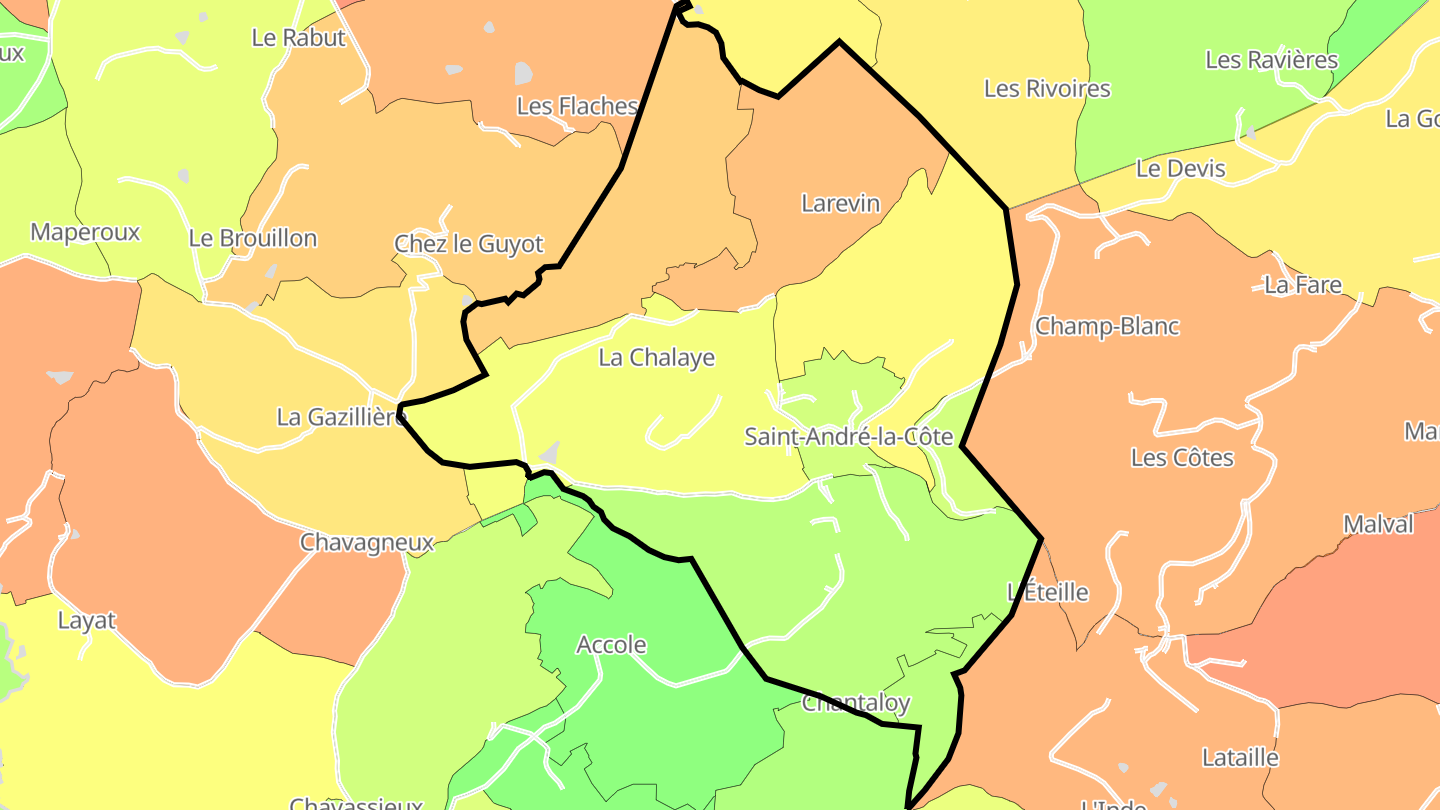 Carte des prix de l'immobilier Saint-André-la-Côte