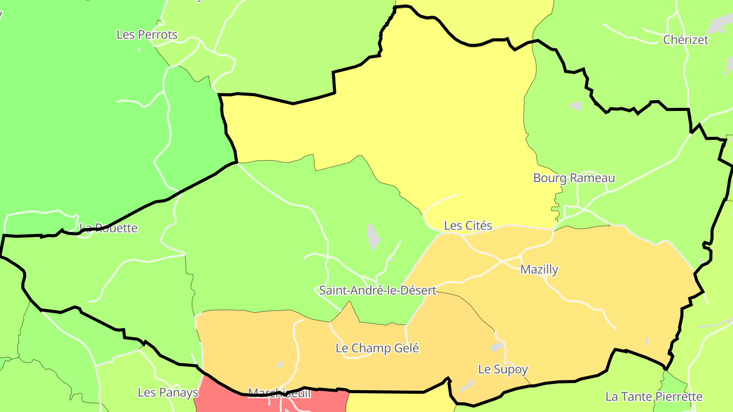 Carte des prix de l'immobilier Saint-André-le-Désert
