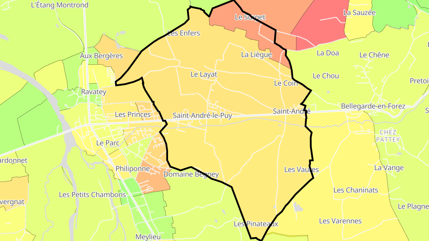 Carte des prix de l'immobilier Saint-André-le-Puy