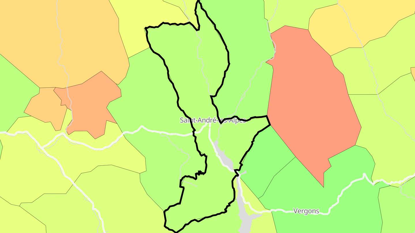 Carte des prix de l'immobilier Saint-André-les-Alpes