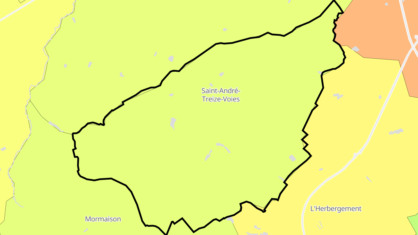 Carte des prix de l'immobilier Saint-André-Treize-Voies