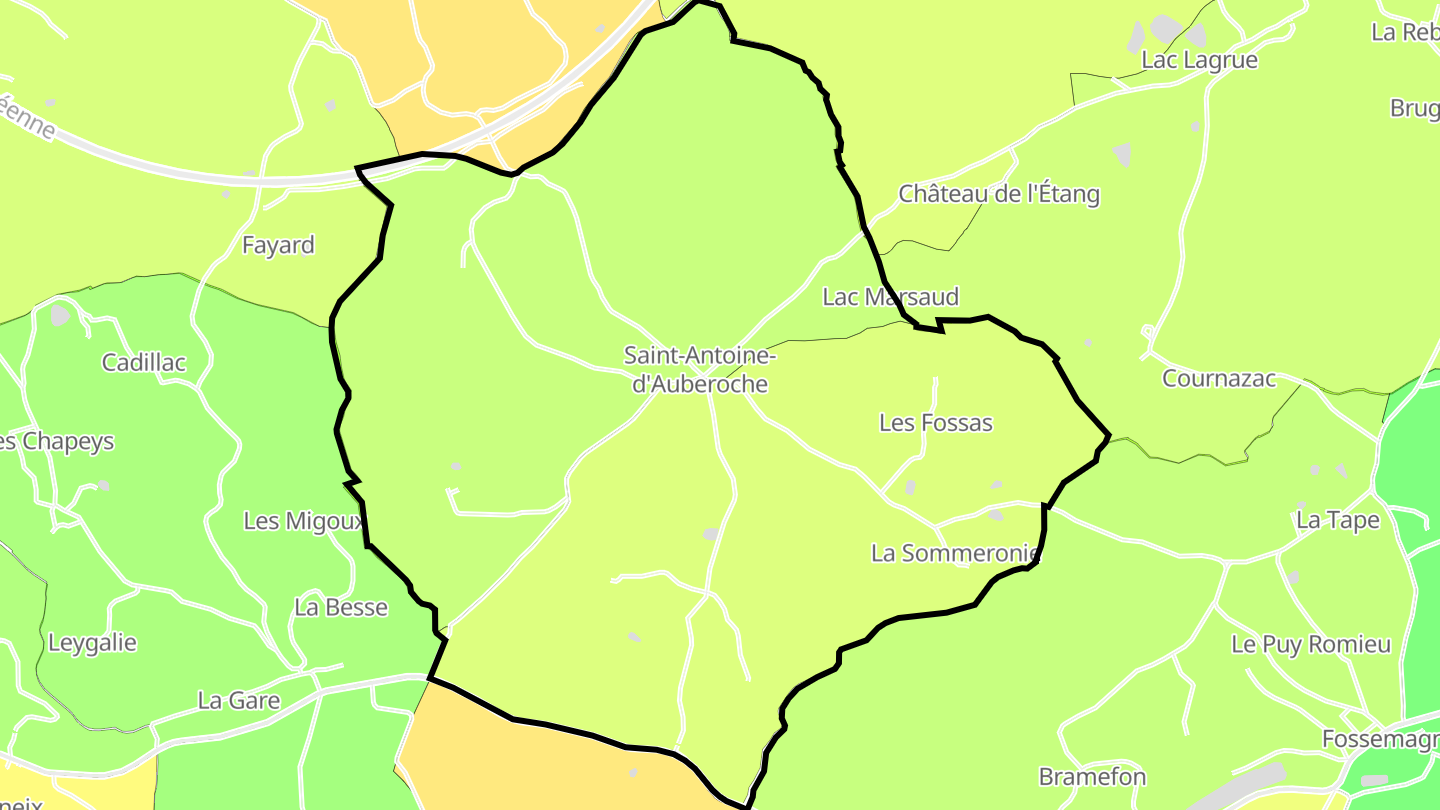 Carte des prix de l'immobilier Saint-Antoine-d'Auberoche