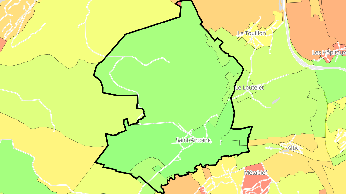 Carte des prix de l'immobilier Saint-Antoine