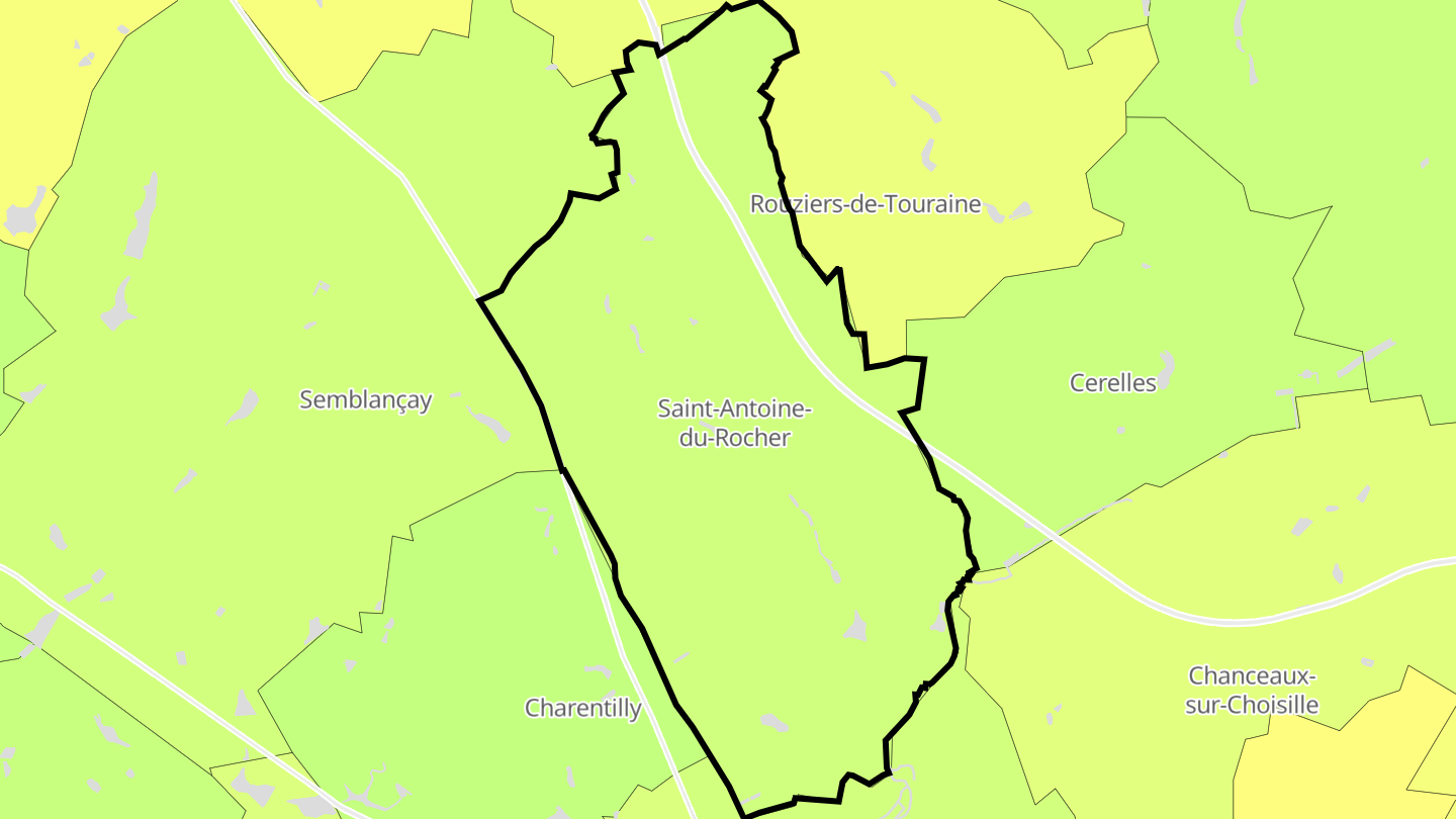 Carte des prix de l'immobilier Saint-Antoine-du-Rocher