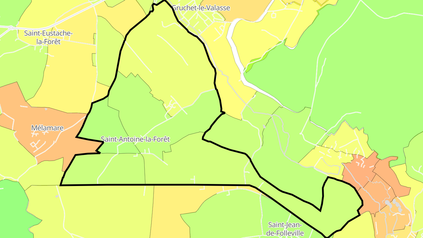 Carte des prix de l'immobilier Saint-Antoine-la-Forêt
