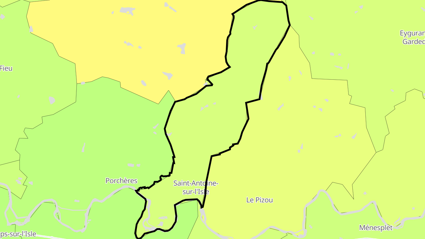 Carte des prix de l'immobilier Saint-Antoine-sur-l'Isle
