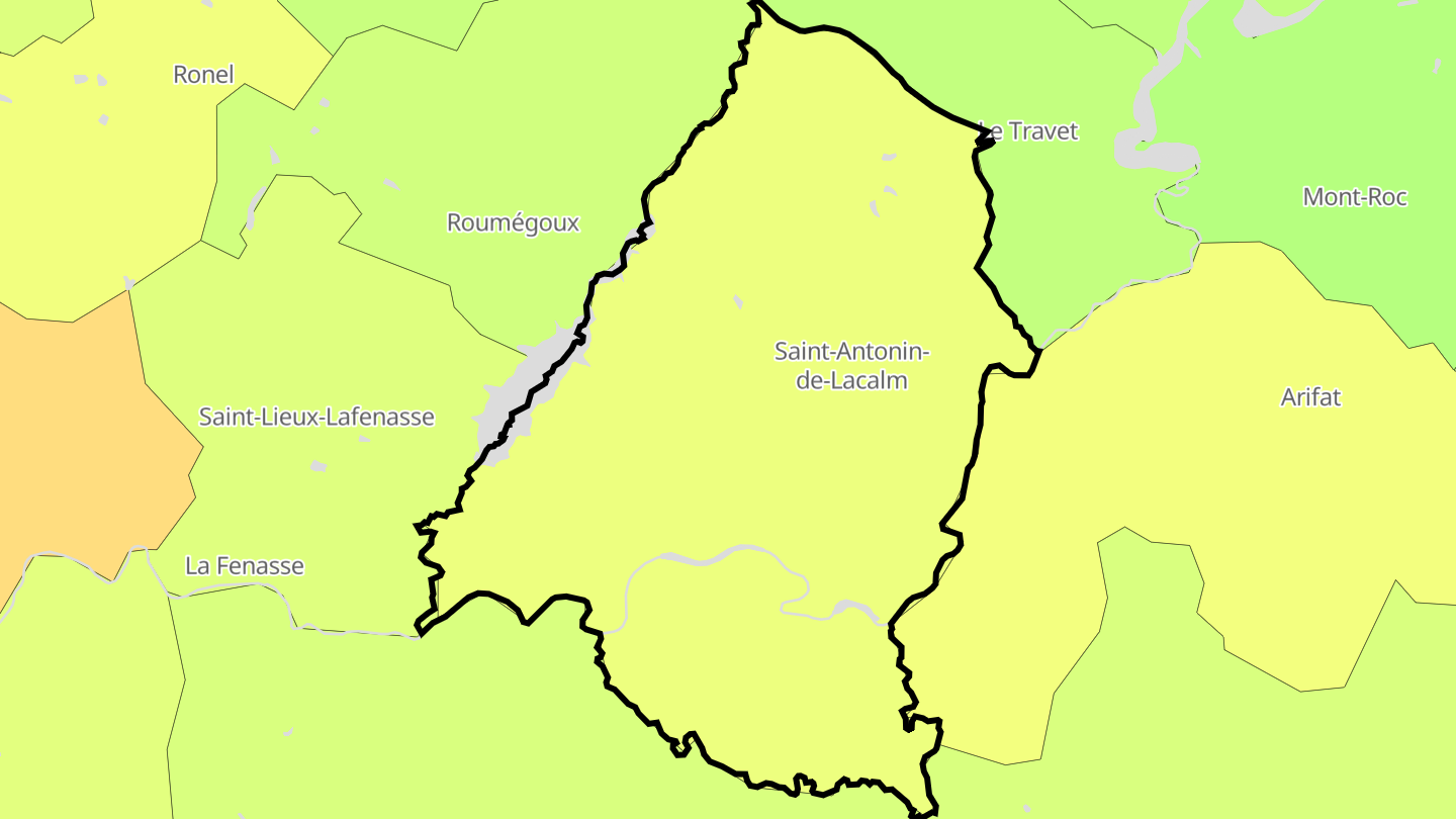Carte des prix de l'immobilier Saint-Antonin-de-Lacalm