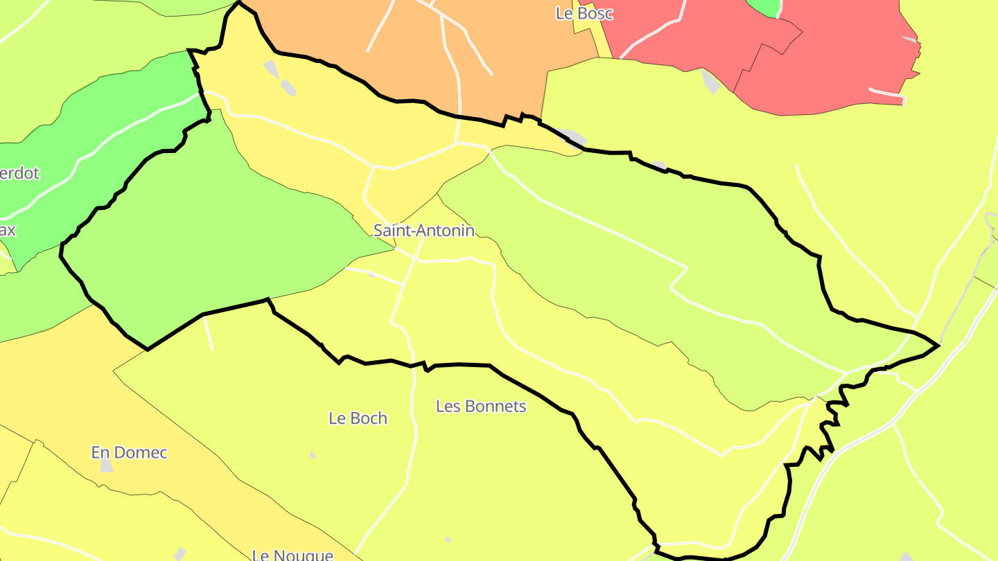 Carte des prix de l'immobilier Saint-Antonin