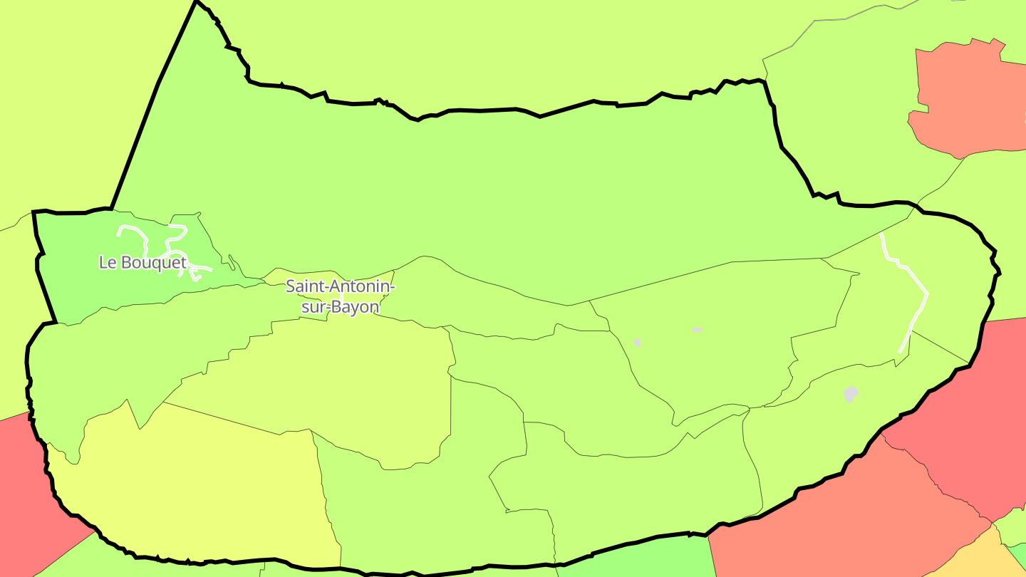 Carte des prix de l'immobilier Saint-Antonin-sur-Bayon