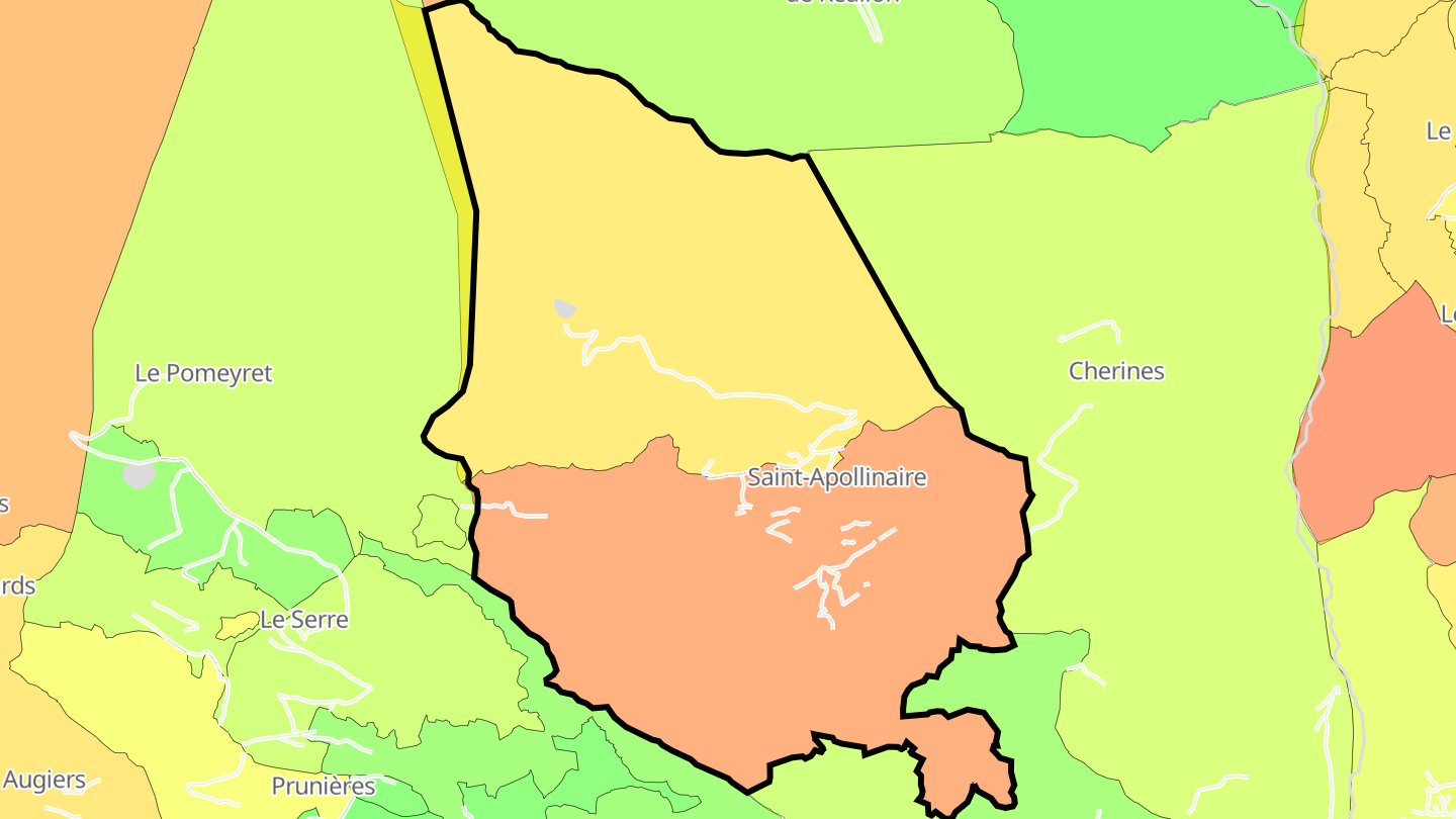 Carte des prix de l'immobilier Saint-Apollinaire