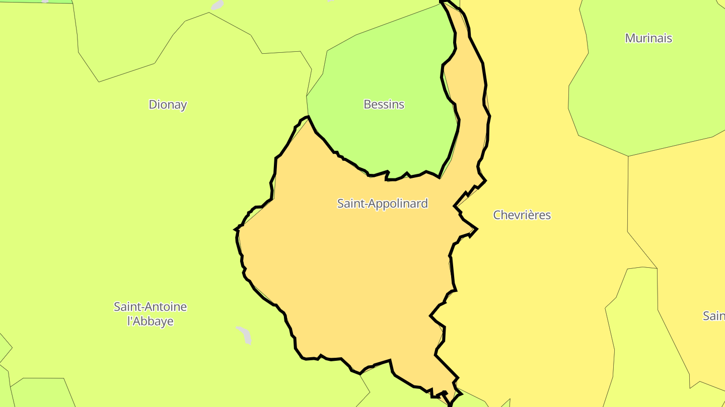 Carte des prix de l'immobilier Saint-Appolinard