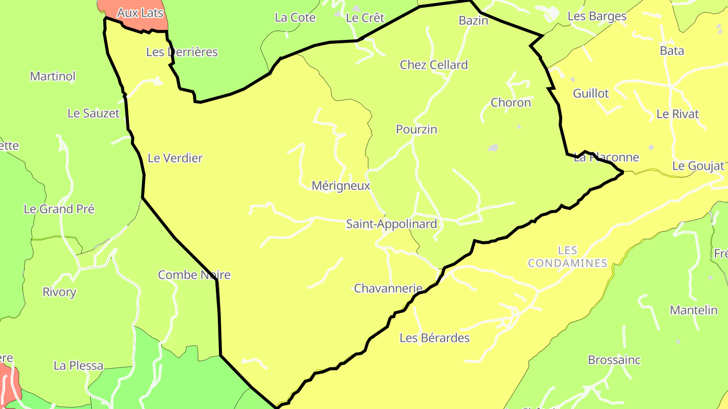 Carte des prix de l'immobilier Saint-Appolinard